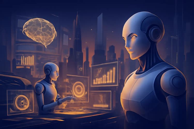 Áreas de atuação em Inteligência Artificial: aprendizado de máquina, processamento de linguagem natural e visão computacional.